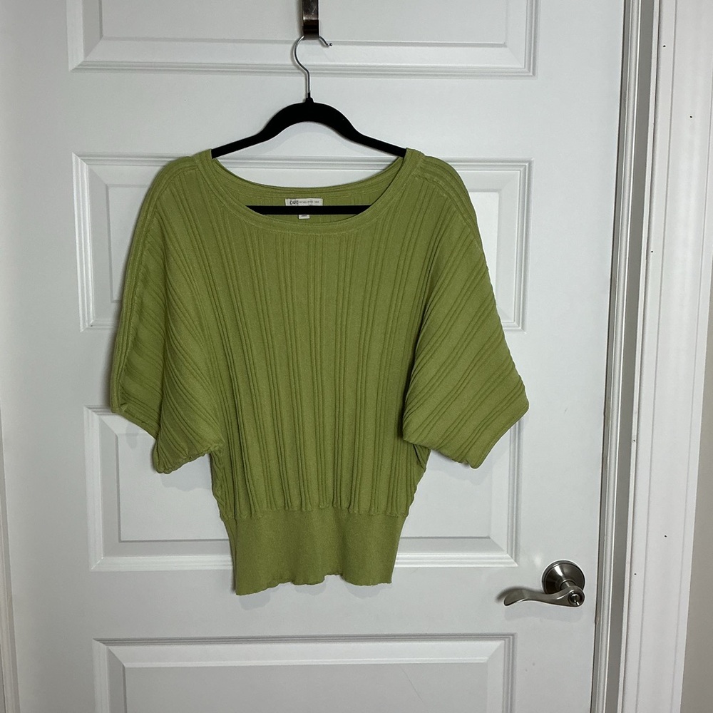 Cato Light Green Ribbed Top Large
